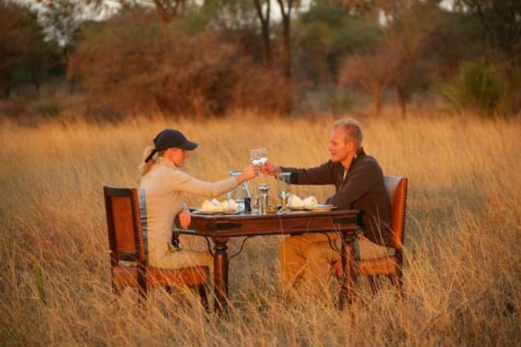Romantic safari meal